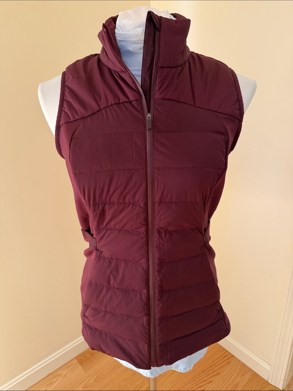 Lululemon Sz 8, Down for it all puffer vest in burgundy.